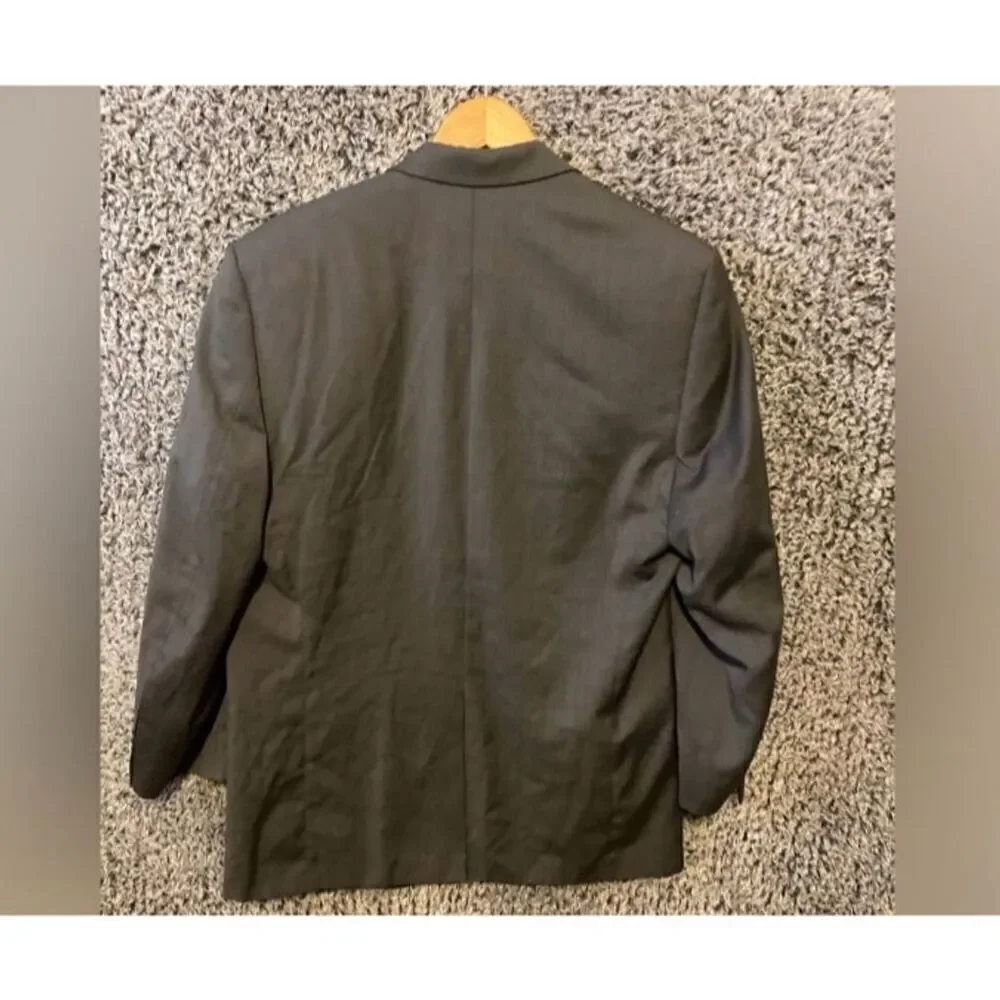 Lauren Ralph Lauren Men's Gray Wool Blazer Jacket Size 44 Tailored Fit